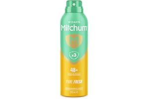 Revlon Mitchum Women Triple Odor Defense 48HR Protection Aerosol Deodorant & Anti-Perspirant, Pure Fresh, 200 ml