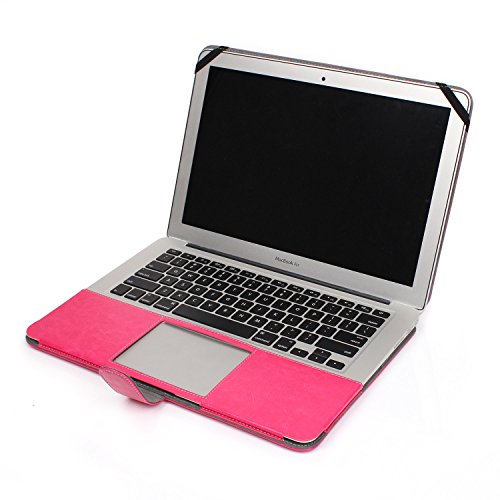 HASESS Weich PU-Leder Folio Hülsen Case Notebook Laptop Tasche Tragen Pouch Abdeckung für Apple Macbook Air 13″ A1369 A1466 + Klar TPU Tastatur Abdeckung + Klar LCD-Schirm-Schutz – Rosa - 6