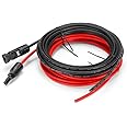 ANFIL 4mm² / 12AWG Solar Panel Extension Cable with Female and Male Connector (10FT Red + 10FT Black)