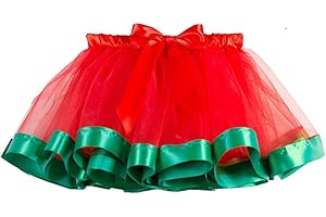 Flovel Filles Noël Tutu Jupe Tulle Tutu Princesse Jupe de Ballet Stratifiée Robe de Fête de Noël Robe de Fille