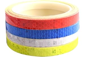 KQNM 4 Rollos de Cinta Reflectante autoadhesiva, Cinta Reflectante Impermeable, Adhesivos Reflectantes para Coches, Carreteras, Bicicletas al Aire Libre, Motocicletas