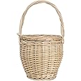 Cabilock Fatti a Mano In Rattan Bag Carrello con Coperchio Delle Donne Cesto di Vimini Shopping Bag Sacchetto di Tote Della B