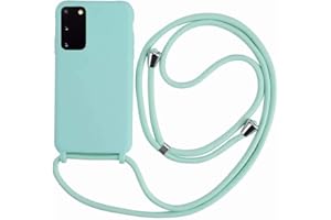 Ququcheng Funda Compatible con Samsung Galaxy S20 Plus,Ajustable Collar Correa de Cuello Cordón Cuerda Carcasa TPU Bumper Silicona Skin Caso para Samsung Galaxy S20 Plus-Verde