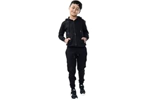 TurnHint® Back to School Kids Boys Girls 2-Pcs Tracksuit Set, Children Pe School Zipper Hoodie Top Bottom Jogging Suit Age 5-13 Years