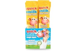 ELIMAR CANNUCCE ALLA VANIGLIA Ideali per la colazione | Confezione da 100 Cannucce | Le Originali QUICK MILK Senza Glutine | Solo aromi Naturali | Adatte anche agli intolleranti al Lattosio