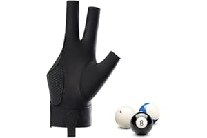 MIRKUZI Billard-Handschuhe, 1 Stück, Billardhandschuh, rechte Hand, Billard-Queue-Handschuh, rutschfester, verstellbarer, schwarz