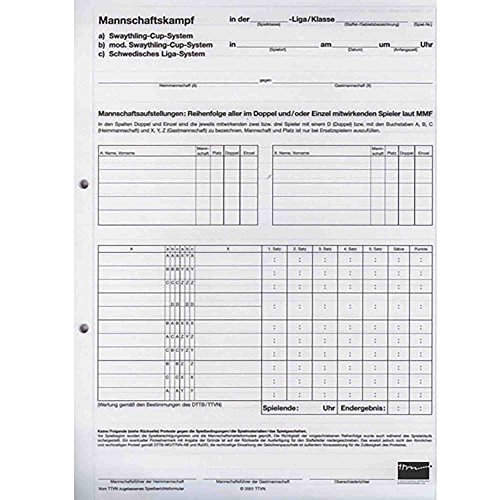 Preisvergleich Produktbild Diverse Spielblock TTVN Swaithling Cup 3er Pokal