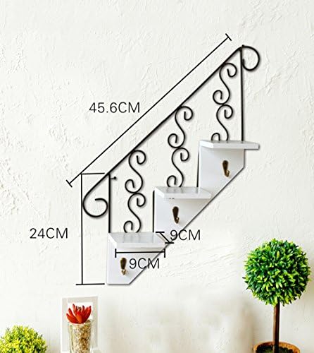 GAOWUFENGYL Wall-mounted flowerpot racks American creative staircase hanging wooden plant shelf Key hook Cafe Wall shelves Assembly flower pot shelf ( Color : A )