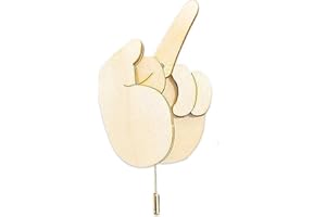 EEIIEY Funny Wooden Finger Brooch,Funny Middle Finger Pin DIY Kit,Wooden Flippable Middle Finger Pin Interactive Mood Expressing Pin,Cool Middle Finger Gifts for Men Women Funny Pins for Clothes Bag