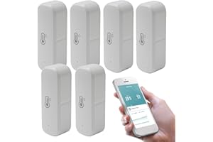 ZYWUOY 6 Stück Hygrometer Thermometer Sensor, Tuya Smart Raumthermometer, kabelloser Temperatur-Feuchtigkeitssensor mit Remote-App-Benachrichtigungsalarm für Zuhause, Gewächshaus (Erfordert Zigbee-Gateway)