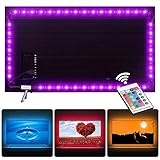 【Fácil de usar】Conecta y reproduce. Simplemente pegue las tira led en la parte posterior del televisor y conecte el USB a la interfaz USB del televisor, se encenderá o apagará automáticamente con el televisor. Con cintas adhesivas de espuma mejoradas, súper viscosidad y fácil instalación. ¡Las luces RGB harán su vida más colorida!