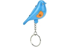 SONEW Keys Finder, Bird LED Whistle Key Finder Intelligent Voice Control Keychain (Blue)