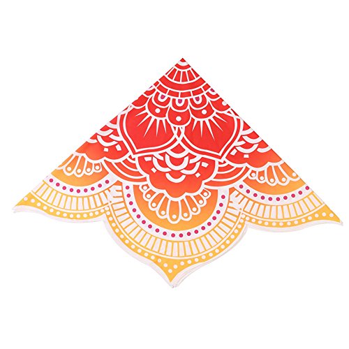 Polyester Round Mandala Quaste Wandteppich Strand Handtuch Yoga Matte Tischdecke Wandbehang XingYu-XY(Gelb Rund Blumen) - 2