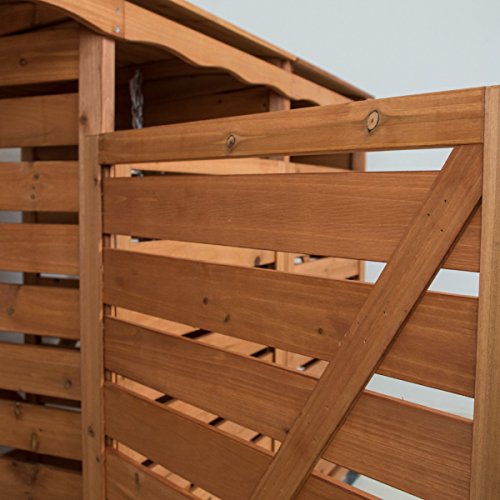 Mülltonnenbox Holz Mülltonnenverkleidung 3Mülltonnen 240l Müllcontainer Mülltonnenhaus Mülltonnenschrank - 9