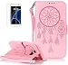 Produktbild Samsung Galaxy S7/S7 Duos/G930(2016) Neu Design Hülle mit Panzerglas,ISENPENK Original Flip Bookstyle Cover Wasserdicht Shockproof Anti Slip Protection Stoßfest Leather Case mit Standfunktion,3D Fangen Traum Campanula Muster Pattern Wallet Case mit Intern Karte Schlitz,Outdoor Magnetic Closure Handygürtel Wallet Tasche Schutzhülle Leathertasche für Samsung Galaxy S7/S7 Duos/G930(2016) 5.1Zoll-[Campanula pattern,rosa]+Panzerglas/Schutzfoile/Displayschutzfolie