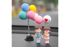 SYSUII Niedliches Auto Armaturenbrett Ornament,Süße Cartoon-Paare Action-Figur Paar Puppen mit Ballon Auto Innenraum Deko Figuren Auto-Armaturenbrett-Dekorationen Büro Zimmerdeko für Frauen,Mädchen,Geschenke