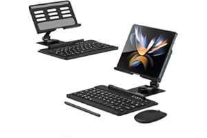 LILITOK Galaxy Z Fold 4/Fold 5 Tastiera Senza fili+Mouse Bluetooth+Supporto per Tastiera Rotante Compatibile con Samsung Galaxy Z Fold 4/Fold 5 Tastiera e Mouse Set con Penna + Supporto (Nero)