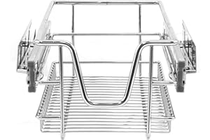 KuKoo 2 x Kitchen Pull Out Soft Close Baskets, 300mm Wide Cabinet, Slide Out Wire Storage Drawers