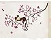 Sleeping Monkey On Pink Flower Tree Wall Sticker For Children Bedroom Baby Nursery