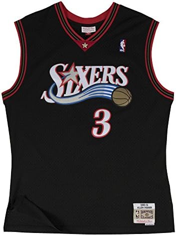 Mitchell &amp; Ness Philadelphia 76ers Allen Iverson 3 Swingman Retro Shirt, black