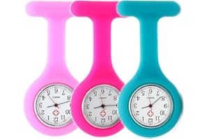 SIBYTECH Fob Watch Broche, Silicone avec Aiguille/Clip, lumière Nocturne, Conception de la Lutte Contre Les infections, médecin Infirmier Personnel Infirmier Broche médicale infirmière