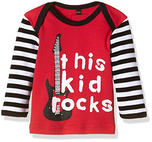 Rockabye Originals unisex Baby This Kid Rocks T-Shirt, Red, 1-2 Years