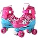 Produktbild Ancheer Justierbare Kinder, die zweireihige Rollschuhe PVC-Rad-Dreifachverriegelungs-Maschen-Breathable Rollerblades für Anfänger / Kleinkinder / Kinder / Jungen / Mädchen ausbilden (Rosa, 31-34)