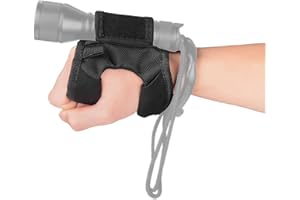 Orcatorch Support de lampe de poche de plongée, sangle de poignet réglable universelle, LED, noir, tactique, étanche, 200 lumens, taille unique, adulte, rechargeable, support de lumière de plongée