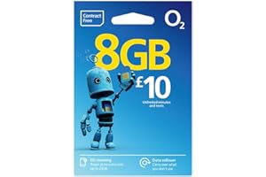 GLOBALSIMS O2 Prepaid SIM Card, 8GB Data, Unlimited Calls & Texts, Free EU Roaming