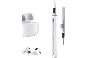 CLOKELAI AirPods Cleaning Kit - 3-in-1 Earphone Cleaner Kit Compatible AirPod/AirPod Pro with Sponge, Brush, Metal Tip, Multifunctional Earphone Cleaning Kit for Earbuds, AirPods, Charging Cases,Easy Cleansing