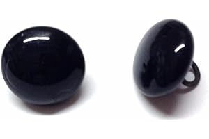 celloexpress Pack of 1 Pair - 9mm Black Glass Dome Eyes with Metal Loops - Eyes for Soft Toys or Teddy Bears