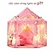 Produktbild 140x135cm Extra Große Kinder Fee Prinzessin Schloss Zelte Mädchen Rosa Spielen Schloss Hexagon Spielhaus für Indoor / Outdoor Faltbar mit Tragetasche (LED Farbe Lichterketten als Geschenke)