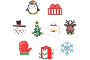 LOLIAS 6/9 sztuk zestaw broszek bożonarodzeniowych broszki emaliowane wielokolorowe Boże Narodzenie Mikołaj płatki śniegu renifer bałwan dzwonki choinkowe przypinki do biżuterii na ozdoby świąteczne