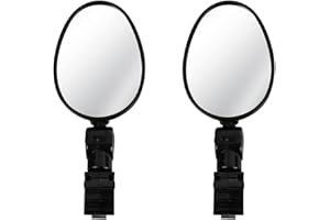 Tomedeks 2 PCS Retrovisor Bicicleta - Retrovisor Patinete electrico - Espejo para Scooter eléctrico - Adecuado para manillares de 15 mm a 35 mm - Reflectante - Ajustable 360° （óvalo）