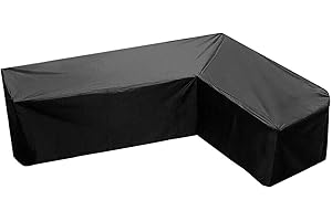GEBIN Funda para Muebles De Jardín, Cubierta Impermeable En Forma De L/V para Sofá De Esquina, Cubiertas Antipolvo para Uso En Exteriores. (286x222x82x78cm)