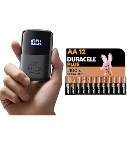 Power Bank USB Portatile Con 4 Slot Per Batterie AA – Con Torcia LED, Per Smartphone E Tablet