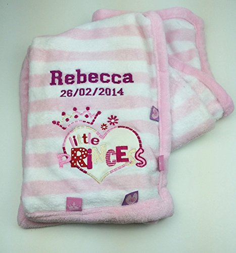Personalised Little Princess Baby Blanket - Please Write Blanket Choice & Wording Required in the seller message box at checkout