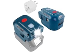 URUN for Makita Power Inverter,for Makita 150W Portable Power Supply Inverter for Makita 18V Lithium Battery,for Makita USB Charger Adapter,USB & LED Light, DC 12V to AC220v with AC Outlets