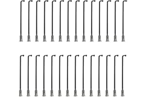S SENQI Lot de 28 rayons de vélo électrique 12 G 2,5 mm en acier 72 mm-305 mm avec capuchon en cuivre Noir