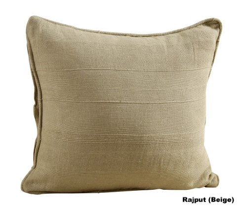 Homescapes Kissenhülle Rajput in Ripp-Optik Kissenbezug 60 x 60 cm aus 100% reiner Baumwolle mit Reißverschluss in beige