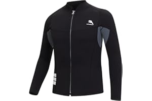 N\C Mute Giacca per gli uomini, 2mm Neoprene anteriore cerniera manica lunga surf nuoto immersioni top tuta bagnata