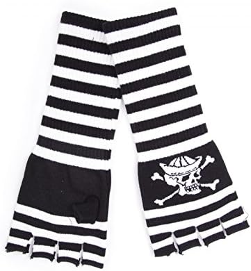 Skull And Crossbones Arm Warmer Adult Fingerless Gloves Emo Punk Goth