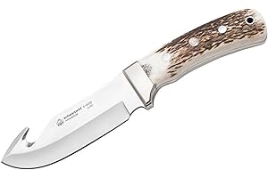 Puma IP Jagdmesser, Schwarzwild, Stahl 1.4125 Rostfrei, Hirschhorn-Schalen, Neusilberbacken, Braune Lederscheide Jagd-/Outdoormesser
