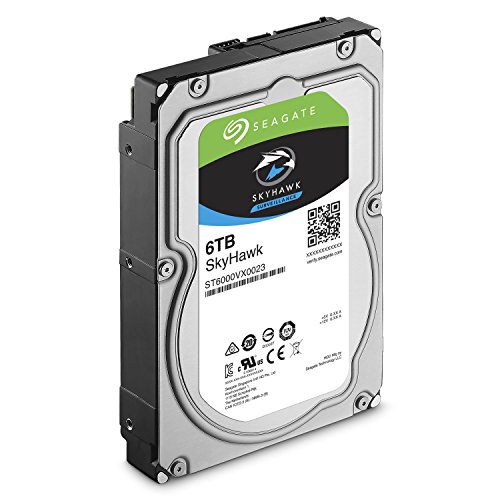 Seagate SkyHawk 6 TB 3.5 inch Internal Hard Drive for 1-64 Camera Surveillance Systems (256 MB Cache up to 195 MB/s, 180 TB/Year Workload Rate)