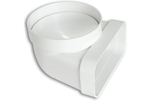 La Ventilazione CGV157B CGV157B-Y Courbe Verticale en ABS, 125 mm-150 x 70 mm, Blanc, ø 125/150x70 mm