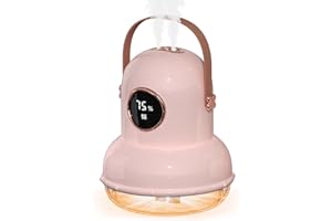 ICARERSPACE Cool Mist Humidifier, mit Nachtlicht bis 300ml Mini tragbarer Luftbefeuchter mit 3 justierbarem doppeltem Spray Persönlicher Luftbefeuchter für Schlafzimmer Kinder Büro Desktop (Rosa)