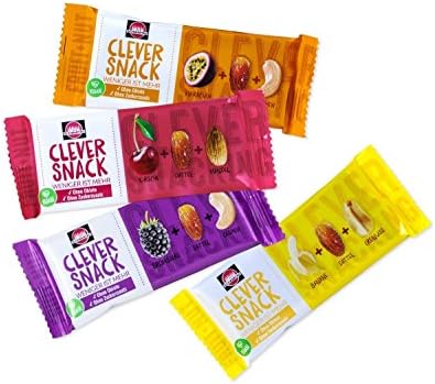 Schwartau Clever Snack Vegan Energy Fruit Power Bar - Pack of 4 - 4 different Blends