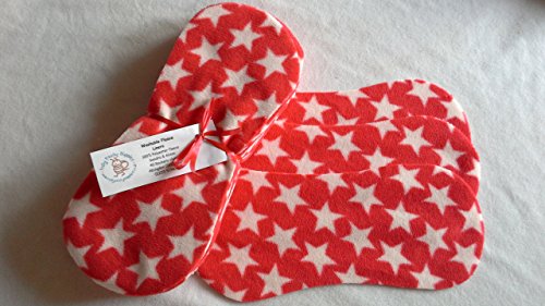 Easy Peasy Fleece Nappy Liners Pk 15 Red Star Print Microfleece