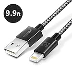 iPhone Ladekabel,3M Lightning Kabel [Apple MFI Zertifiziert] Coolreall Nylon Datenkabel, Lightning-auf-USB-A, fuer iPhone 5/SE/5C/5S/6/6s/7(Plus), iPad Pro/Air Air 2/mini 2/3 usw.(schwarz)