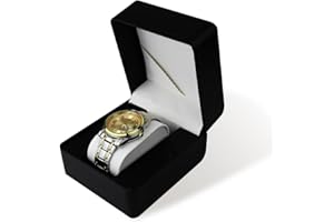 Energather Pudełko na zegarki, skóra PU do przechowywania zegarków, pudełko na zegarki męskie ze zdejmowaną poduszką, przenośne pudełko na zegarki, etui na zegarek, pudełko na zegarki damskie i